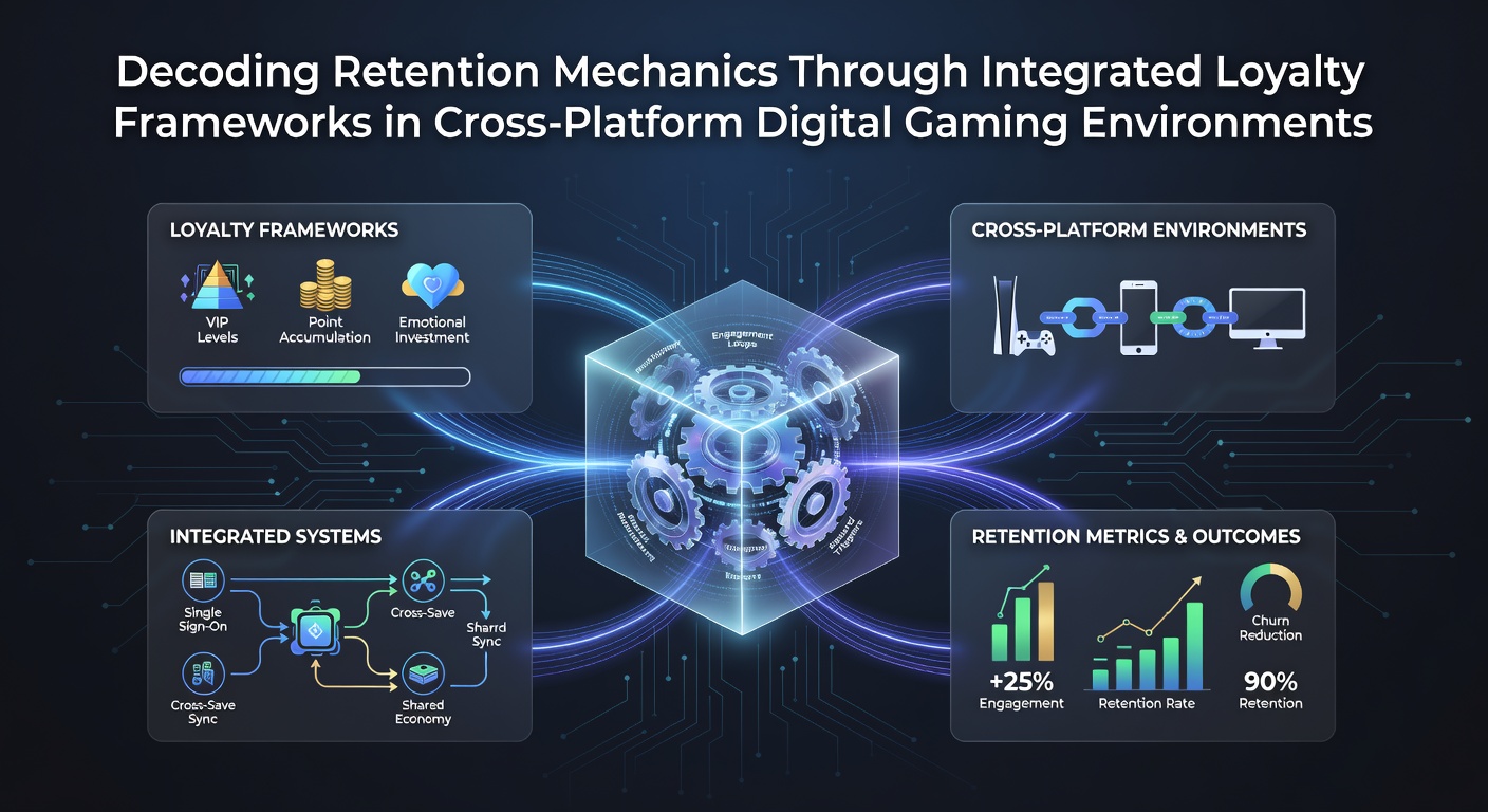 Cross-platform digital gaming environments showing unified loyalty systems across mobile, console, and PC interfaces