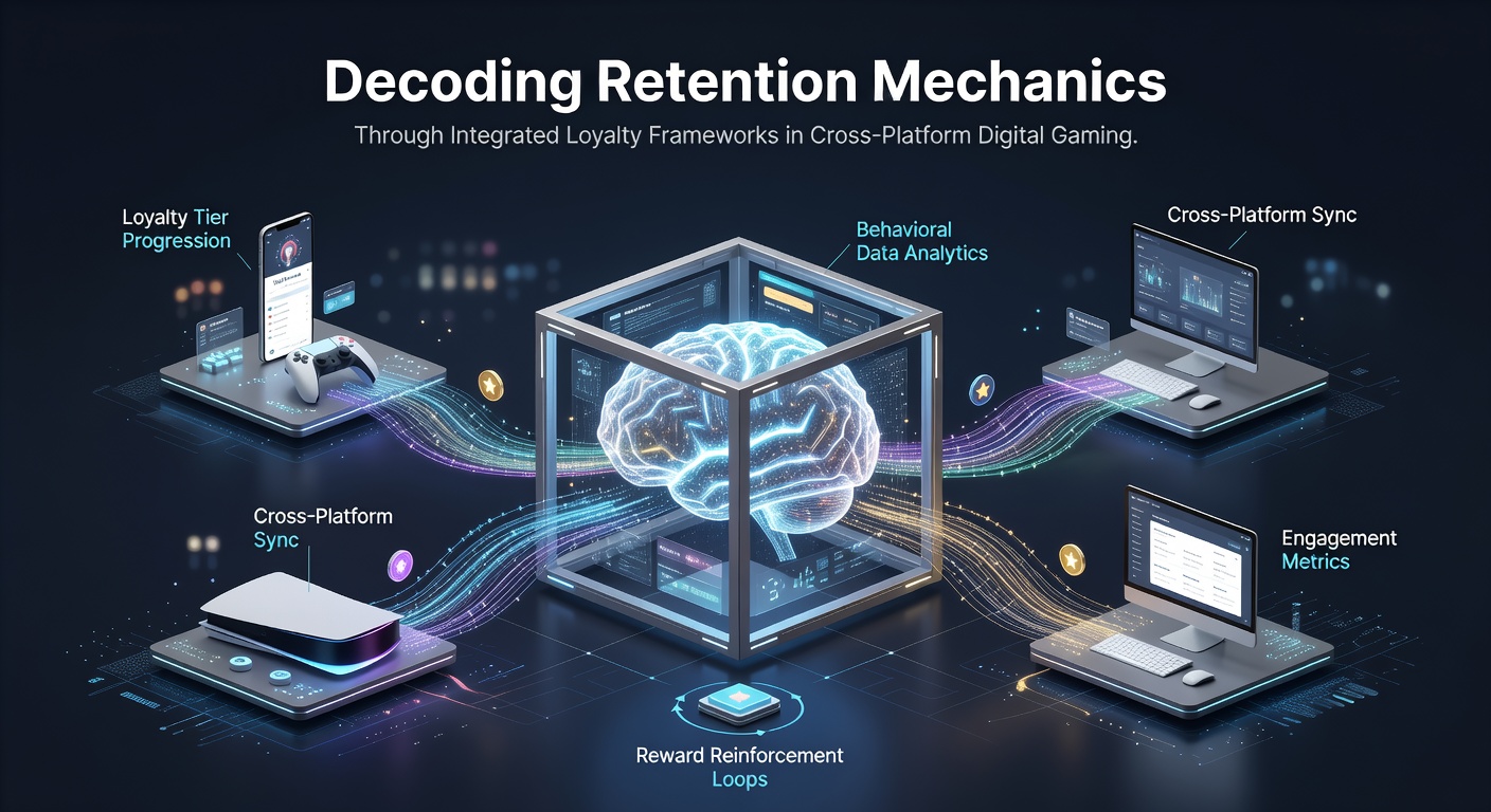Analytics dashboard displaying retention metrics and loyalty progression in multi-platform gaming environments