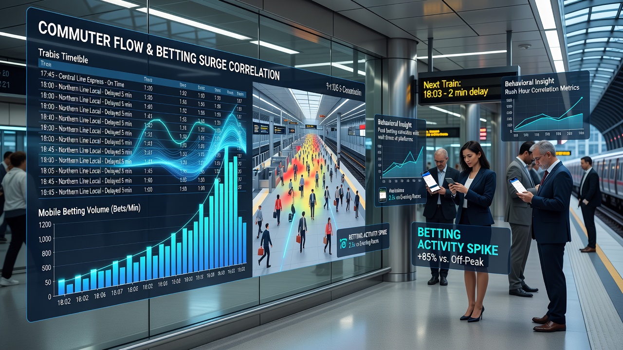 Mobile phone screen showing betting app interface inside a train car