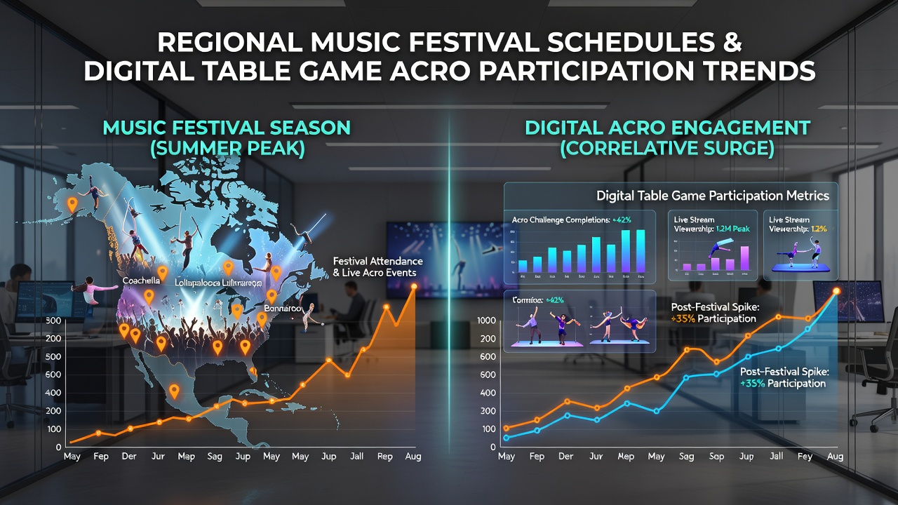 Map overlay showing festival locations and digital table game participation changes in adjacent states