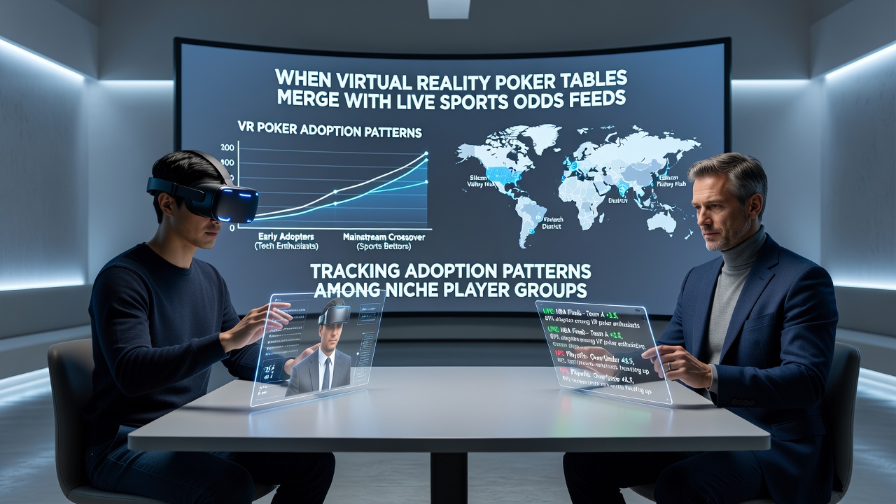 Virtual reality poker setup integrated with live sports betting odds displays